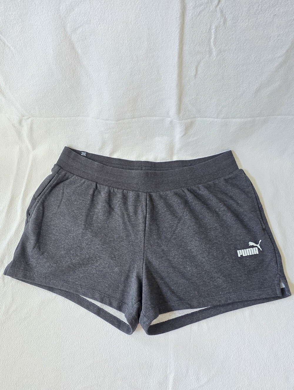 Puma Women's Athletic Shorts Logo Charcoal Gray